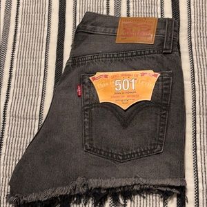 Levi’s Black Denim High Rise Shorts